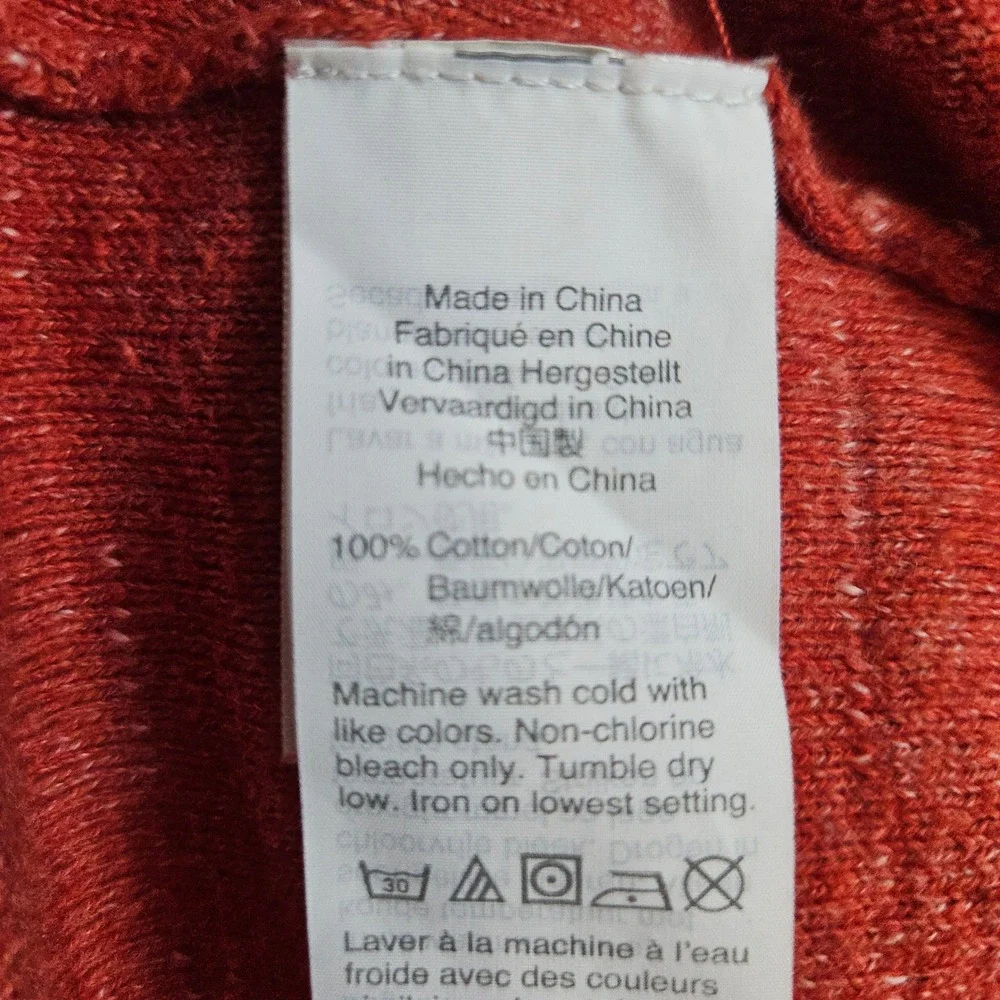 J Crew‎ Men's Heathered Orange Crewneck Sweater Size L 100% Cotton Warm Winter - Picture 3 of 9